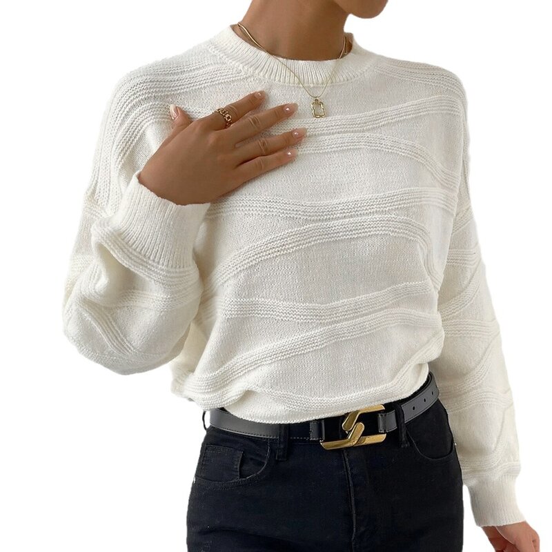 Suéter casual feminino, Top de cores doces, moda simples, Novo, 2023