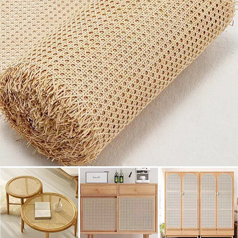 30-55cm tahan air plastik rotan anyaman gulungan gulungan anyaman lembar layar lemari kursi meja dekorasi perabotan bahan tenun