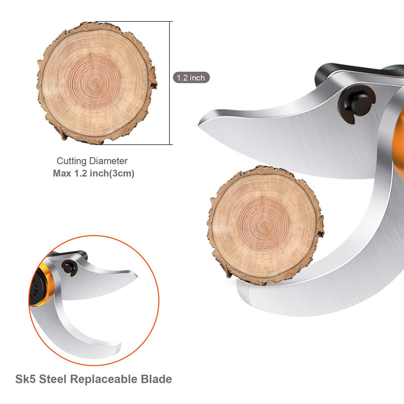 SK5 전기 전정 가위 블레이드, 날카로운 절단 블레이드 액세서리, 가지 나무 분재 과일 정원 도구, 30mm, 1 쌍