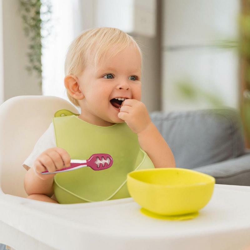 2 pezzi cucchiaio per neonati autoalimentato cucchiaio per dentizione cucchiai per lo svezzamento autoalimentati per 6 + mesi neonati alimenti a bastoncini per l'addestramento dei mangimi