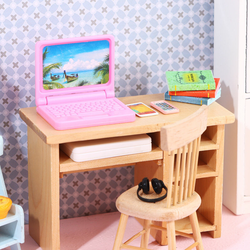 1/6 1/12 Scale Dollhouse Miniature Mobile Phone Tablet Computer for Doll House Furniture Accessories Toy