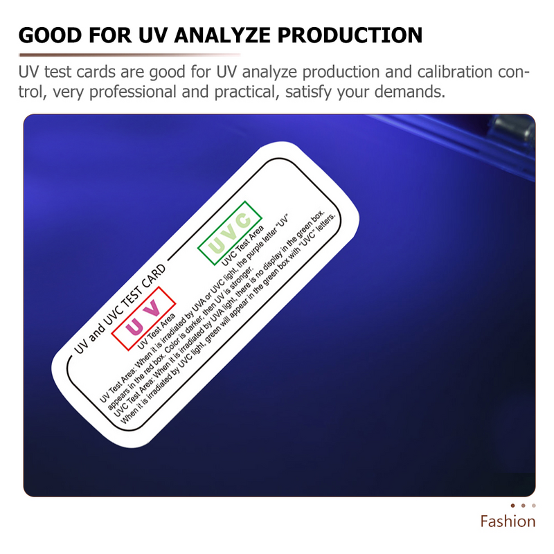 Tiras de prueba de detección de tarjetas de prueba de efecto de luz interior, indicador Uvc-uva