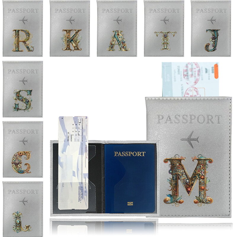 Passport Bag Protective Cover Travel Wallet Card Holder Passport Holder Air Ticket Holder Storage Bag GraphicLetter Print Series