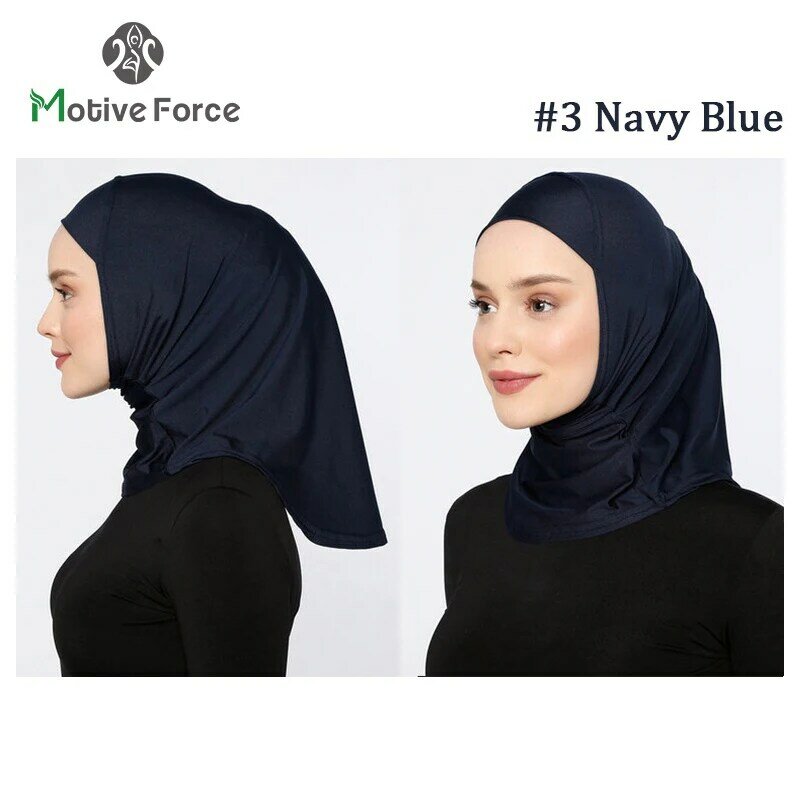 イスラム教徒の女性のための青いスポーツヒジャーブ,ファッショナブルなターバン,シャツ,スカーフ,イスラム教徒のドレス