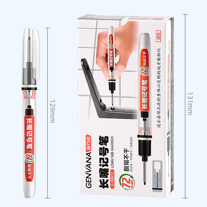 20mm 긴 머리 마커 펜, 욕실 목공 장식 방수 마커 펜, 레드/블랙/블루 잉크