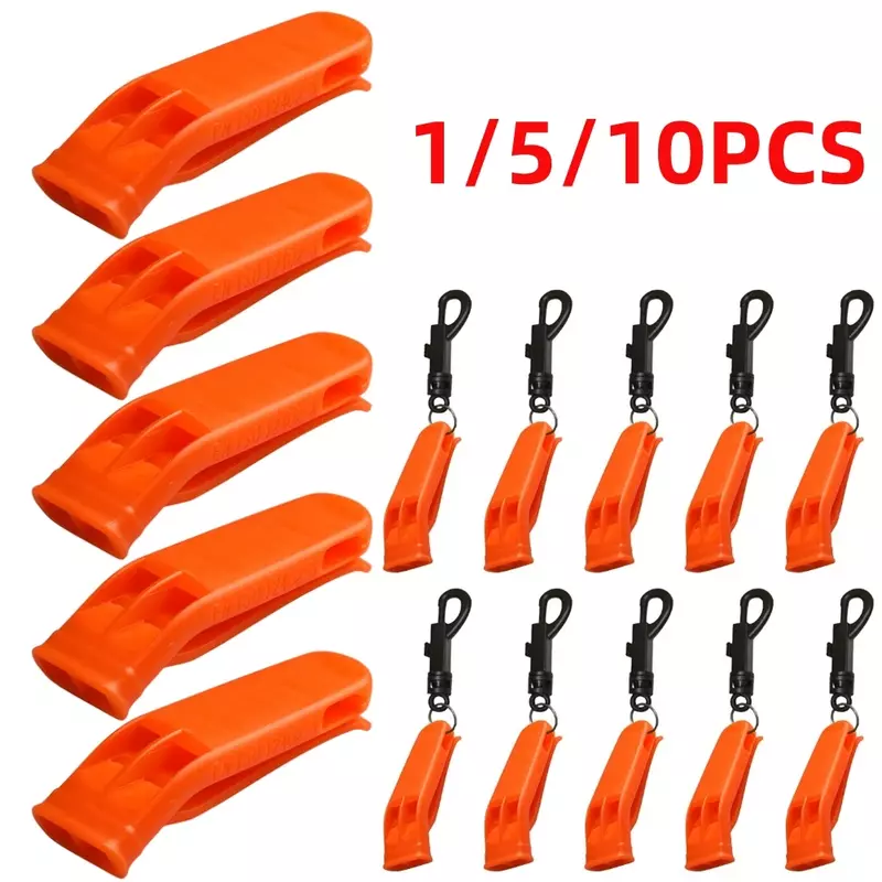 Emergency Multifunction Equipment kit Plastic Outdoor Camp Hiking Survival Loud Whistle Sports Match Dual Band Whistle