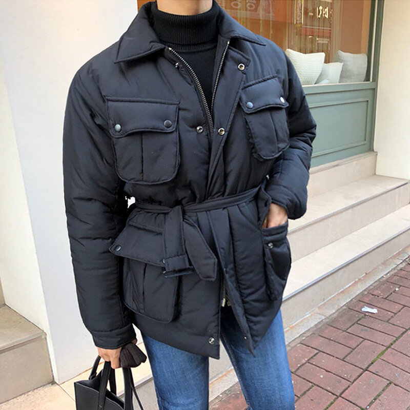 Мужская зимняя куртка с хлопковой подкладкой, Корейская версия, свободный модный бренд, Instagram, утепленная и теплая зимняя куртка