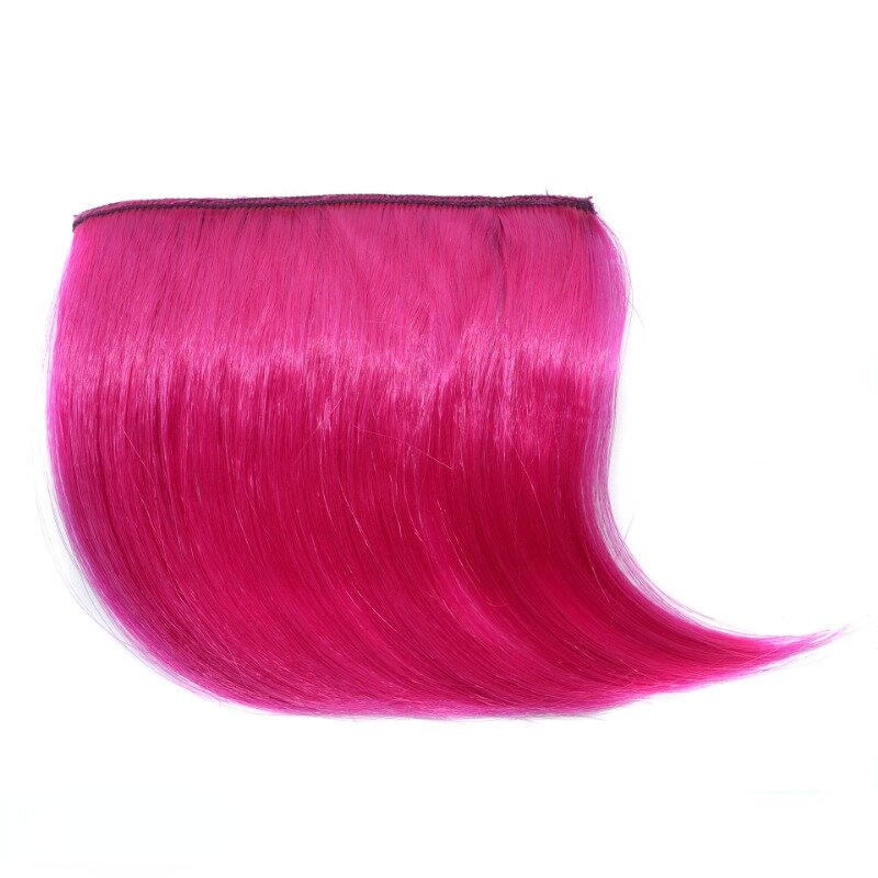 Potongan rambut ekstensi poni sintetis, 2 buah sclip dalam ekstensi rambut poni palsu 12 warna