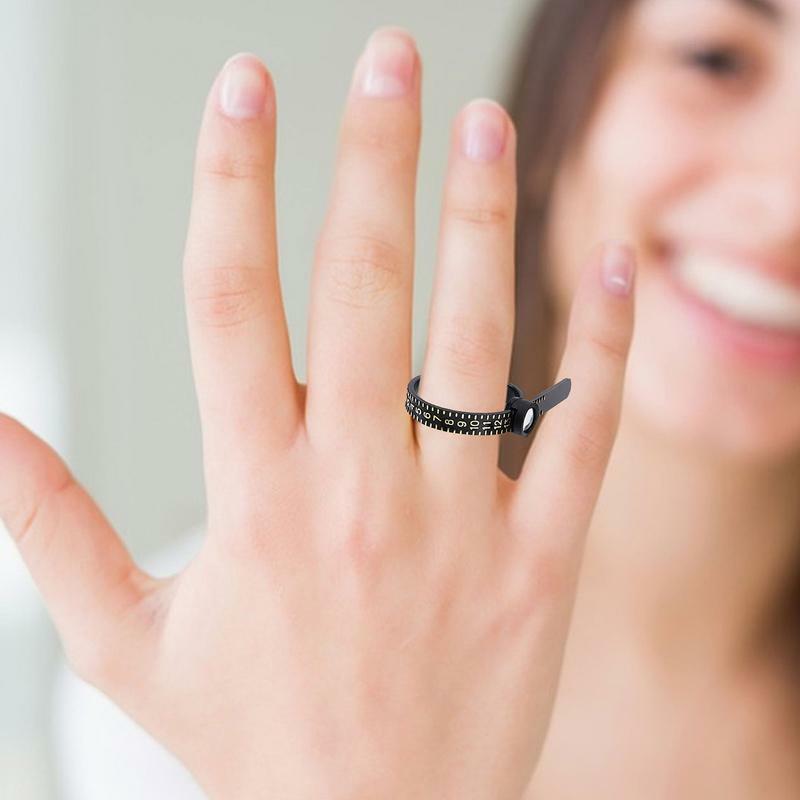 Finger Ring Sizer com Janela Ampliada, Ferramenta de Medição, Medida Tamanho dos Anéis, EUA, Tamanho 1-17, Ferramentas De Jóias