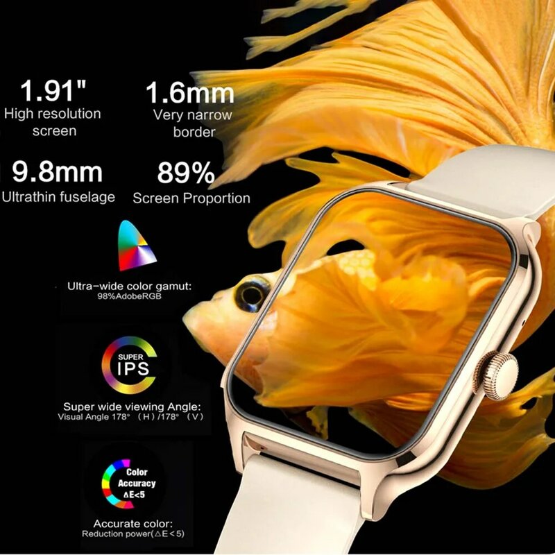 SENBONO nowy 1.91 "kobiety Smartwatch połączenie Bluetooth tętno tracker tlenu we krwi inteligentny zegarek sportowy kobiety mężczyźni dla IOS Android