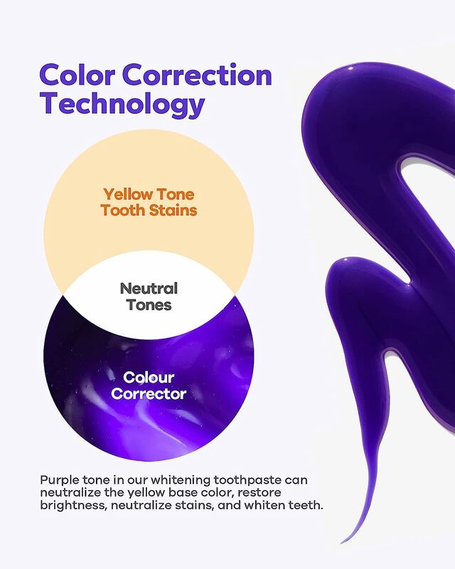 Lanthome V34 dentifricio stropicciato per denti penna per denti Gel per schiarire il siero pulito rimozione delle macchie tavolo da viaggio correttore di colore viola