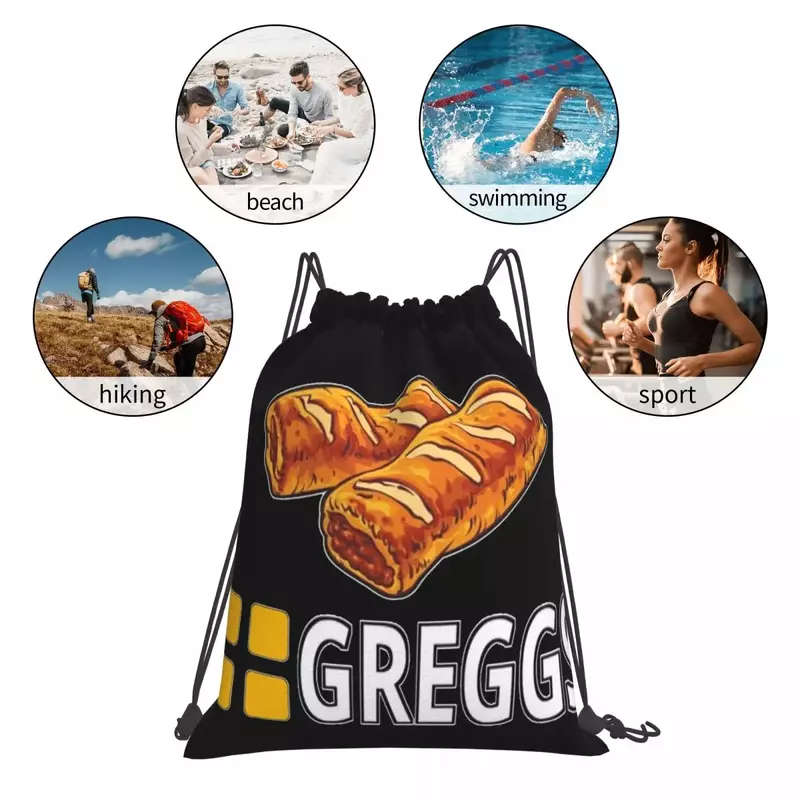 Tren Greggs ransel Logo tas serut portabel kasual bundel tali serut tas sepatu saku tas buku untuk perjalanan Sekolah