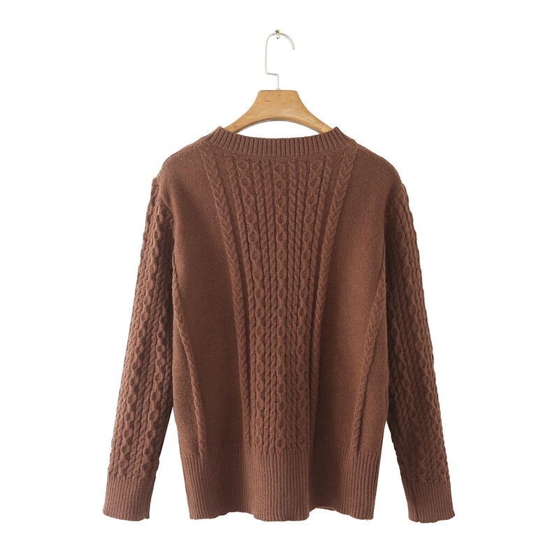 2023 Autumn Women Clothes Plus Size V-Neck Cardigan Curve Loose Casual Twist Pattern Sweater Female
