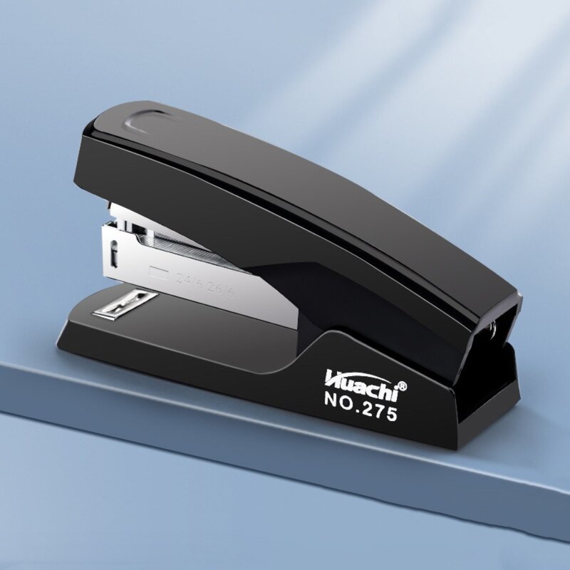Grapadora de Metal portátil para escritorio, grapadora de papel, herramientas manuales, ahorro de trabajo, gris/negro