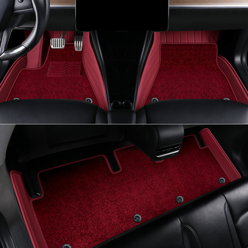 Tesla modelo y ajuste personalizado acessórios do carro tapete de assoalho interior material eco para alta qualidade couro esteira do carro para tesla modelo y