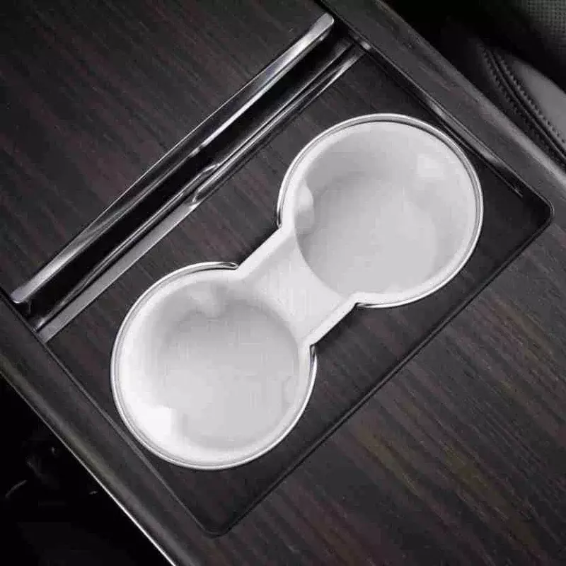 For New Tesla Model X S Silicone Water Cup Holde Accessories Water Proof Console Cup Holder Insert Double Hole Holder 2023-2024
