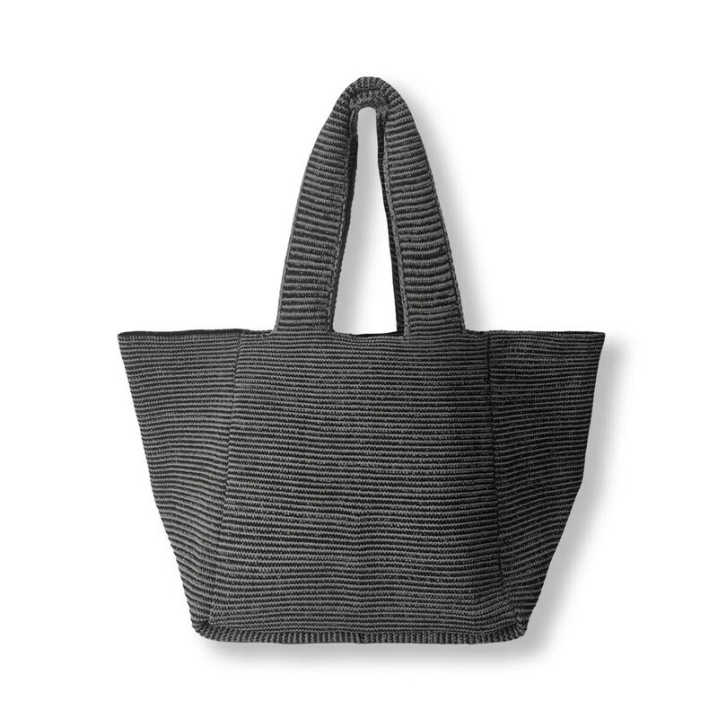 Casual Knitted Large Capacity Tote Bag Weave Women Shoulder Bags Simple Handbags Quality Shopper Purses School Bag for College