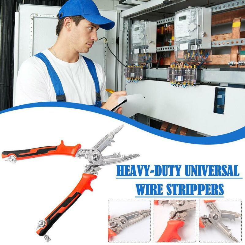Multifuncional Wire Stripper Ferramenta de Mão, Alicate Universal, Wire Stripper, Cable Cutter, Terminal Crimping Ferramenta de Mão, 10 em 1