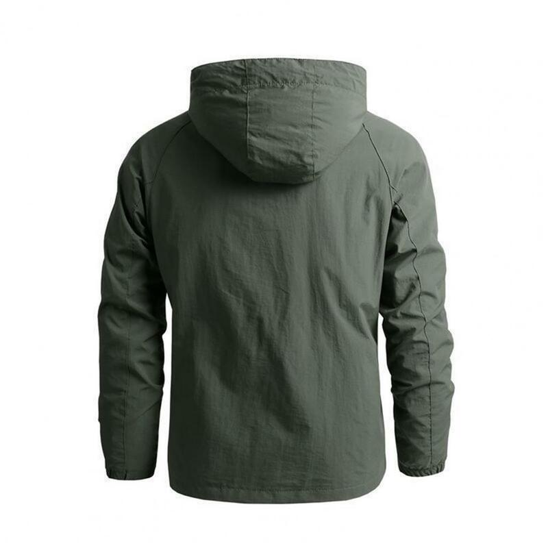 Abrigo con múltiples bolsillos para hombre, chaquetas con capucha versátiles a prueba de viento con múltiples bolsillos para exteriores informales para Blustery