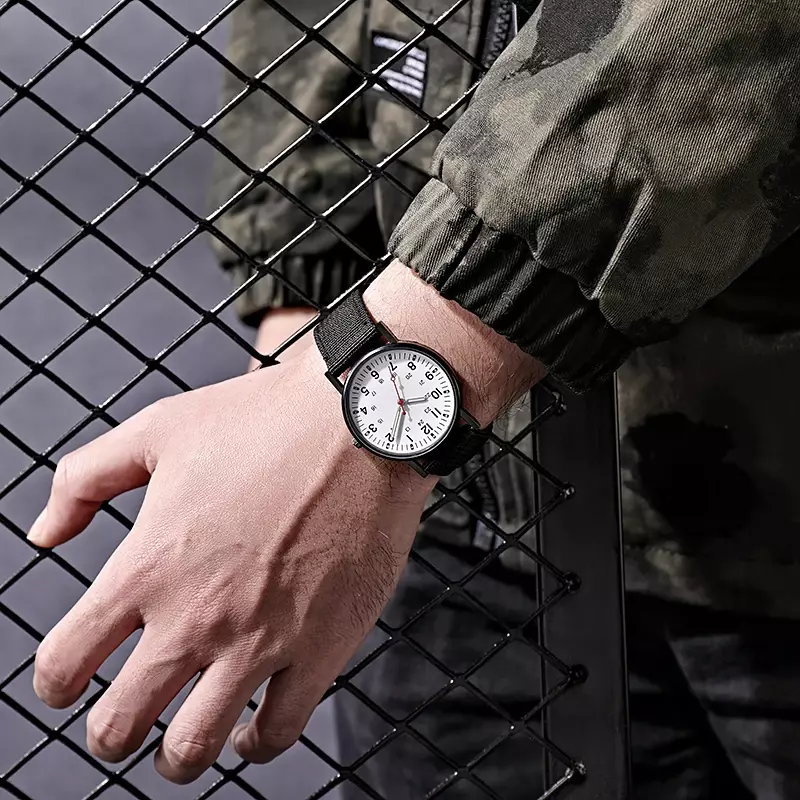 Светящиеся мужские спортивные противоударные наручные часы, военные часы, простой Нейлоновый ремешок, мужские армейские наручные часы, кварцевые часы для мужчин