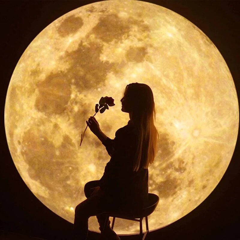 Ins ดวงจันทร์โคมไฟพื้นหลังโปรเจคเตอร์ Night Light Photo Prop ไฟติดผนังวันเกิดของขวัญตกแต่งตกแต่งห้องนอน
