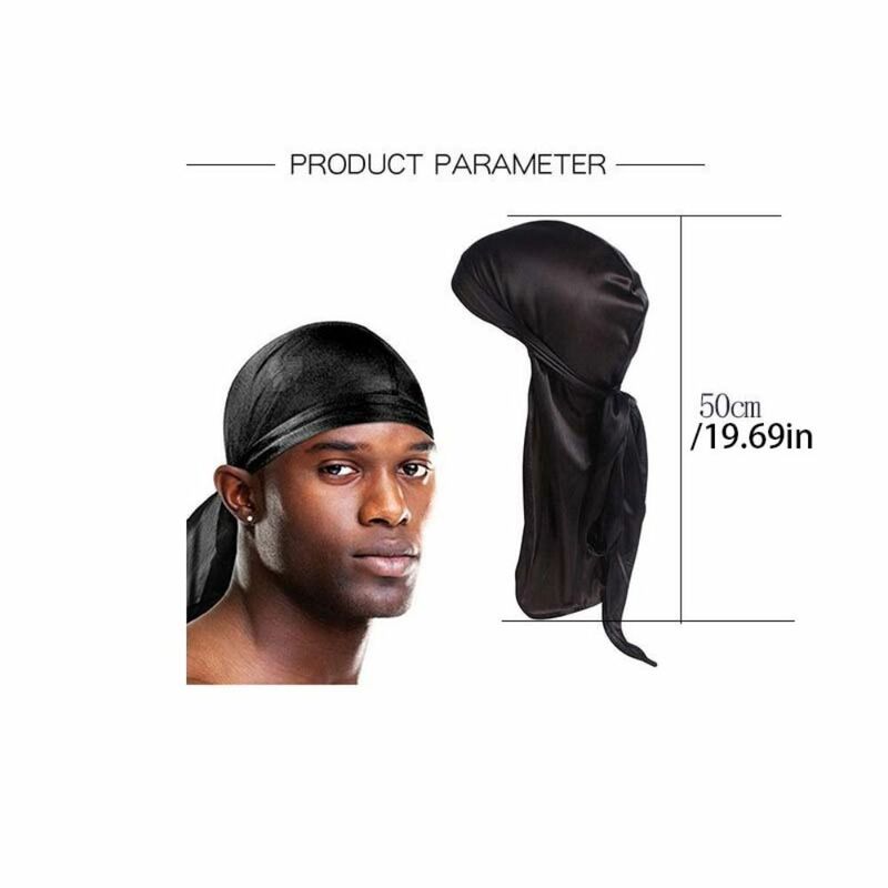 Turbante musulmán de cola larga para mujer, gorro de pirata, Turbante de satén, gorros, cubierta de pelo, bufanda de cabeza de Hip Hop