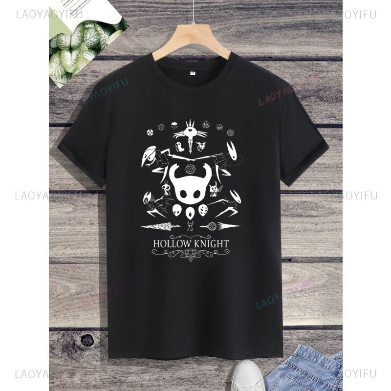 Unisex Hollow Knight Jogo Gráfico Camisetas, Streetwear de manga curta, Casual O-Neck, Verão, Clássico, Venda Quente, Nova Chegada