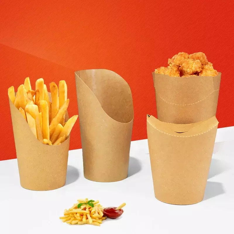 Contenitori porta patatine fritte in carta ecologica usa e getta personalizzati