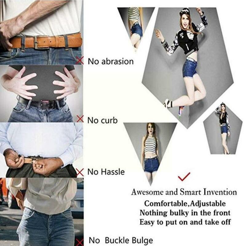 Womens free Elastic Belt For Jeans Pants Dress Invisible Traceless Adult Women Men Belt Fashionable Clothes Accessor V5x9