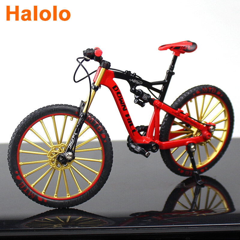 Миниатюрная модель велосипеда Halolo 1:10 из сплава, литой металлический палец, горный велосипед, гоночный симулятор, коллекционная игрушка для взрослых, для детей G33