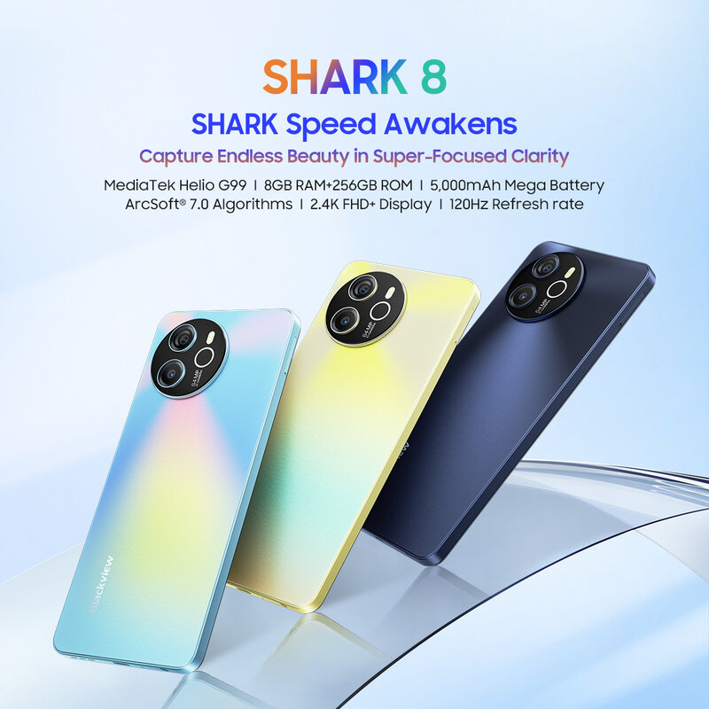 OSCAL Blackview SHARK 8 Smartphone G99 Mobile Phone 6.78'' 120Hz 2.4K Display 8GB+8GB RAM 128GB/256GB ROM Android13 64MP Phone