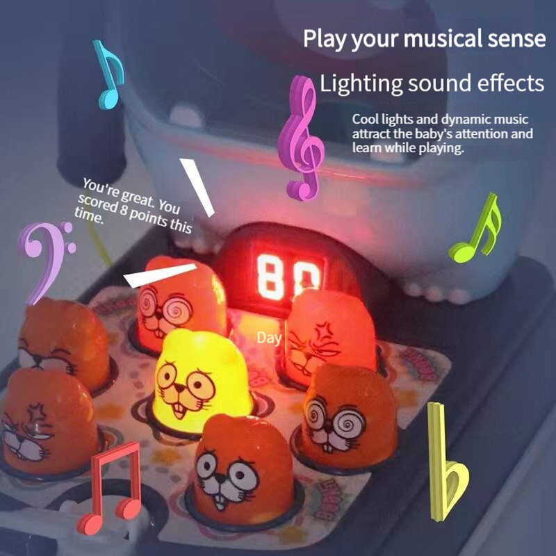 Grands jouets électriques Whack-a-BeyGame pour enfants, son et lumière, machine de jeu Montessori, jouets interactifs pour bébés précoces