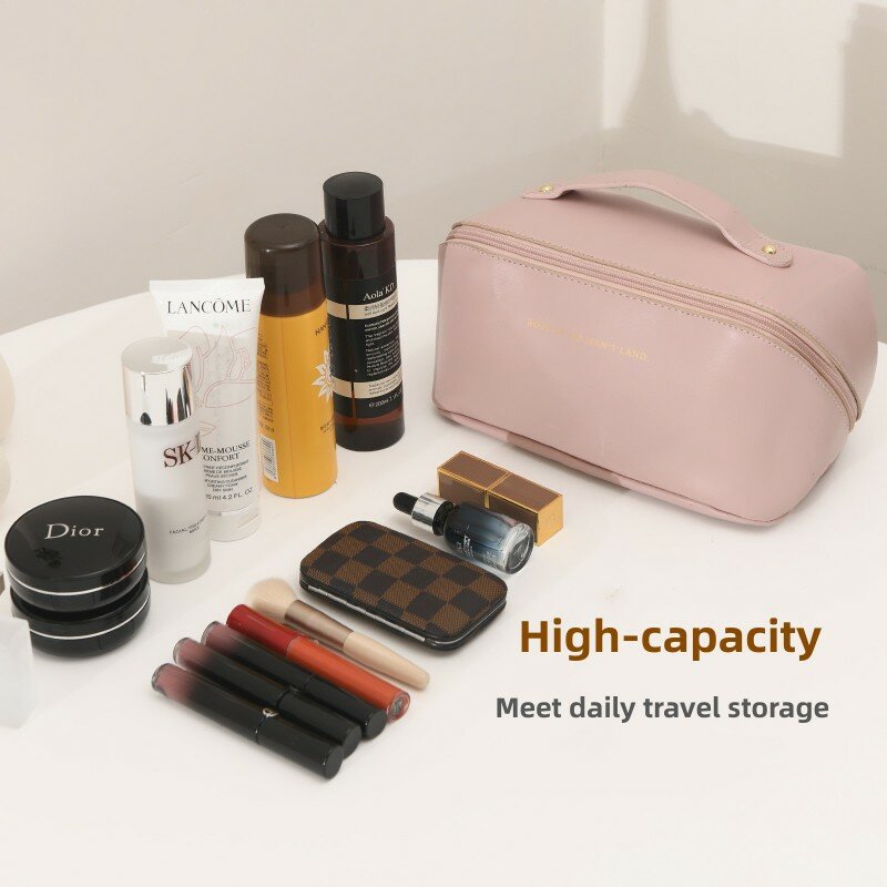 Wasserdichte weibliche Lagerung Make-up Fälle neue Mode einfache Handtaschen tragbare große Kapazität Reise Kosmetik tasche Veranstalter