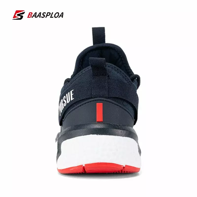Baasploa-Tênis de corrida em couro antiderrapante masculino, tênis leve, tênis impermeável, respirável e casual