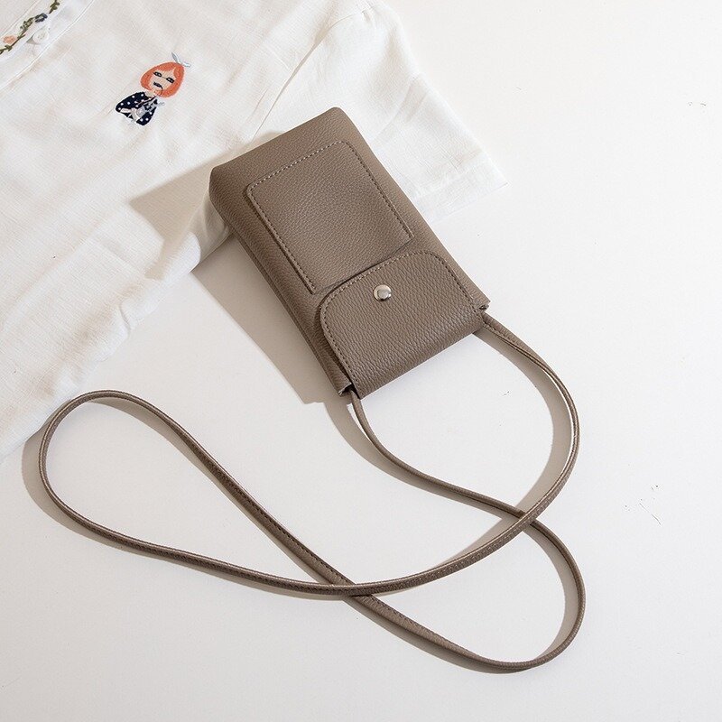 2024 nowe damskie modne Mini torby regulowane paski na ramionach miękkie skórzany woreczek na telefon czyste kolory małe torby typu Crossbody Bolsa Femme