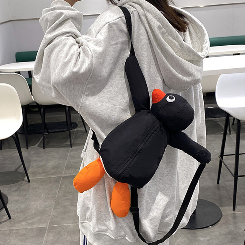 Mochila de pingüino con dibujos animados, bolso de muñeca de felpa con personalidad, Mini bolsos