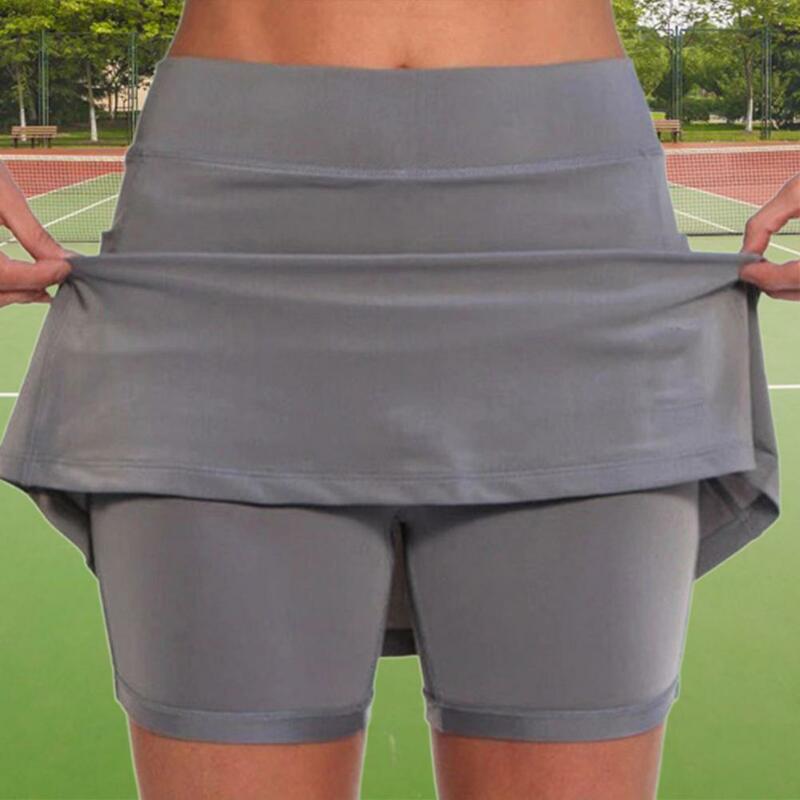 Спортивная юбка, женские шорты, Летние Стильные трапециевидные шорты с карманами из двух частей