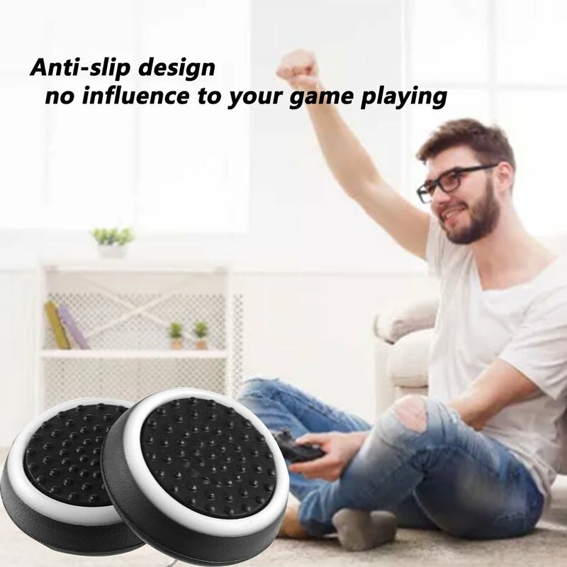 4pcs Silicone Anti-slip Striped Gamepad Keycap Controller Thumb Grips Protective Cover for PS3/4 for X box One/360