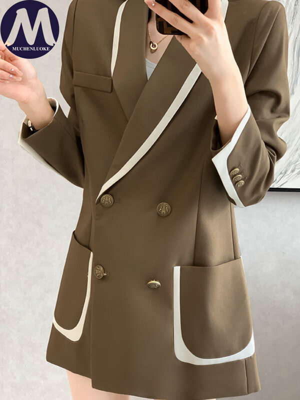 Blazer for Women Spring Autumn New Elegant Three-quarter Sleeve Blazers Korean Fashion Casual Loose Women's Office Blazer Coats