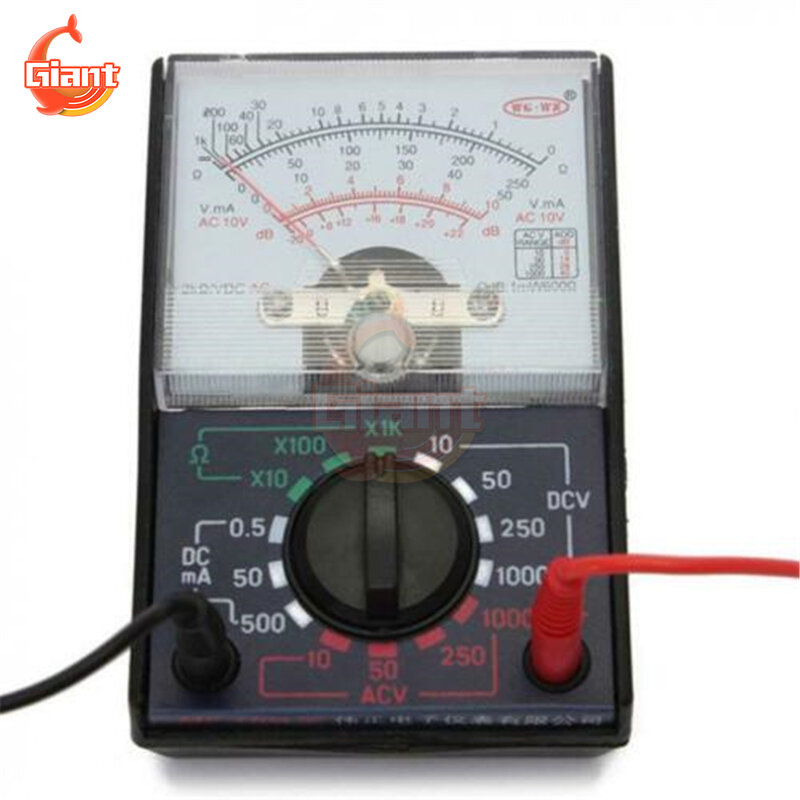 MF-110A AC/DC Analog Multimeter Needle Pointer Type Universal Voltmeter Ammeter Portable Voltage Current OHM Resistance Tester