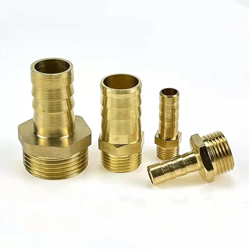 Manguera de latón macho BSP, accesorio para tubería, 4mm, 6mm, 8mm, 10mm, 12mm, 14mm, 16mm, 19mm, 20mm, 25mm, 1/8 ", 1/4", 3/8 ", 1/2", 3/4 ", 1" conector