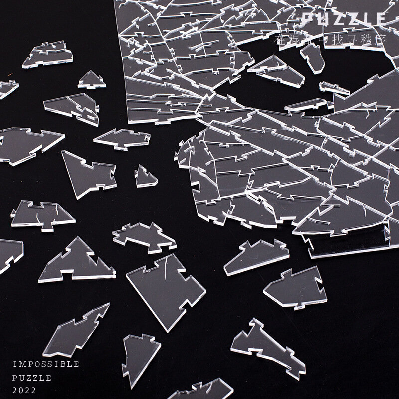 Puzzle akrilik Cullet transparan, kesulitan tinggi otak tidak beraturan sepuluh tingkat dekripsi Puzzle