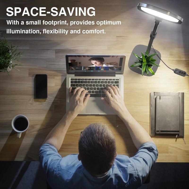 Luz de conferência para reunião com zoom, computador e laptop, trabalhar em casa com a natureza suave, brilho ajustável