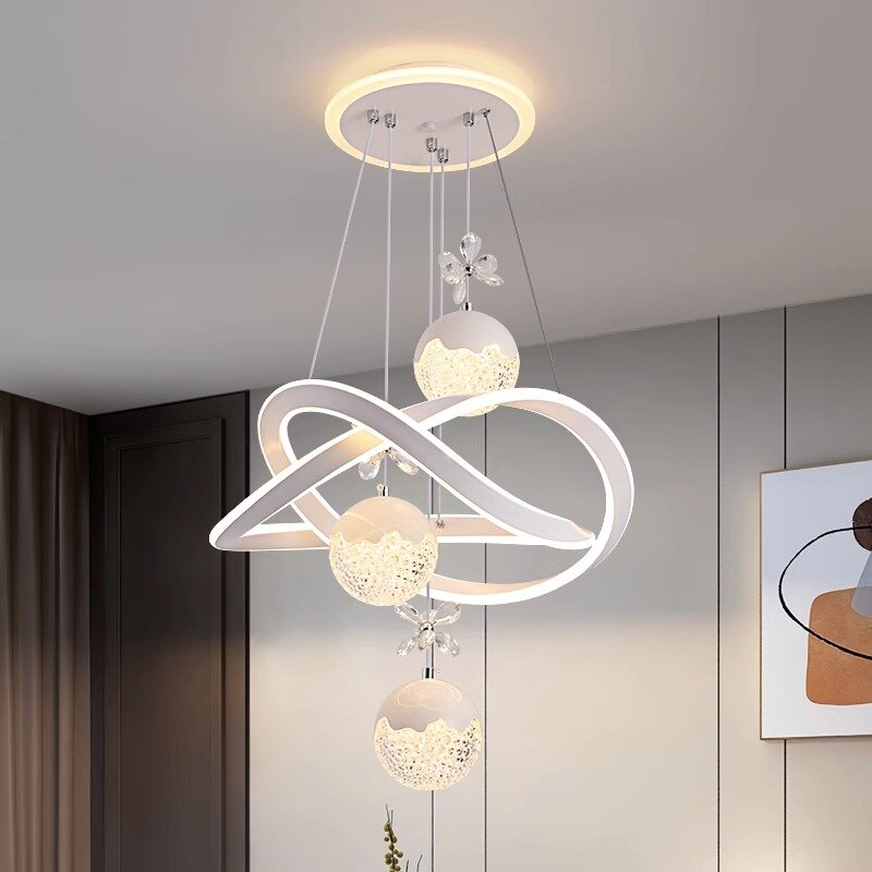 Plafonnier LED suspendu au design moderne, éclairage d'intérieur, luminaire décoratif de plafond, idéal pour une salle à manger