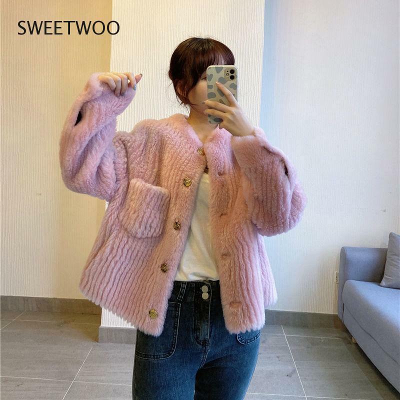 Inverno feminino casaco de pele de lã do falso feminino grosso quente ovelhas corte jaquetas coreano único breasted outwear casaco fino 2022
