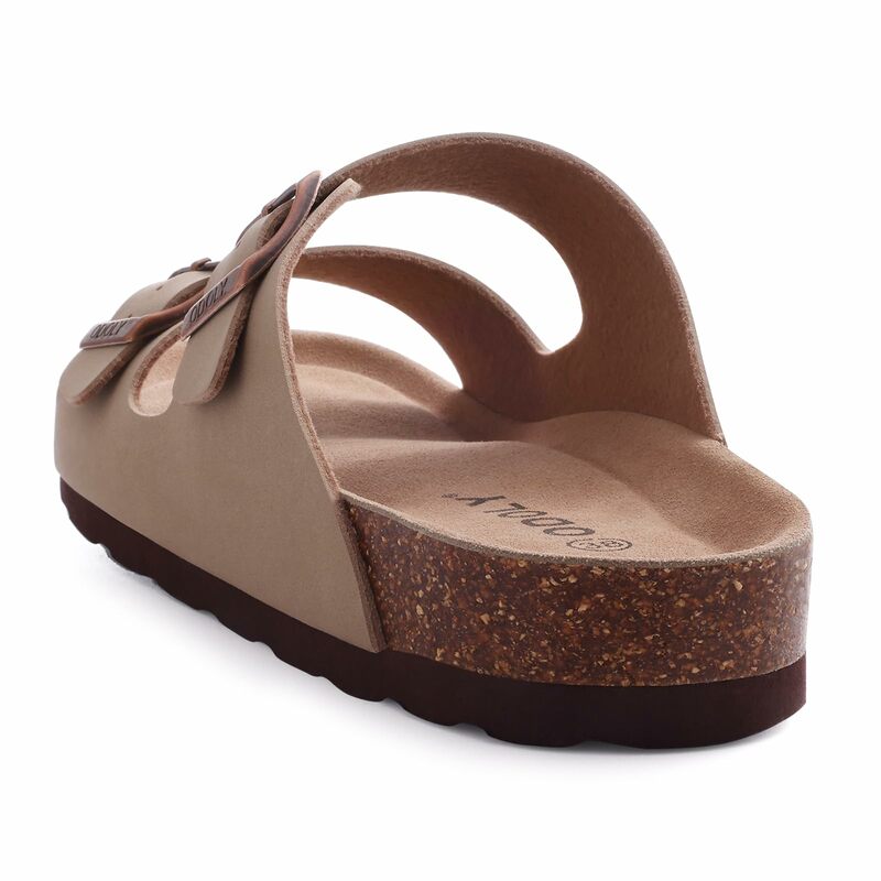 Litfun Damen Kork Fußbett Rutsch sandalen klassische Sommer Strand Hausschuhe für Männer Slip-On Kork Sandalen mit verstellbarer Schnalle 2024