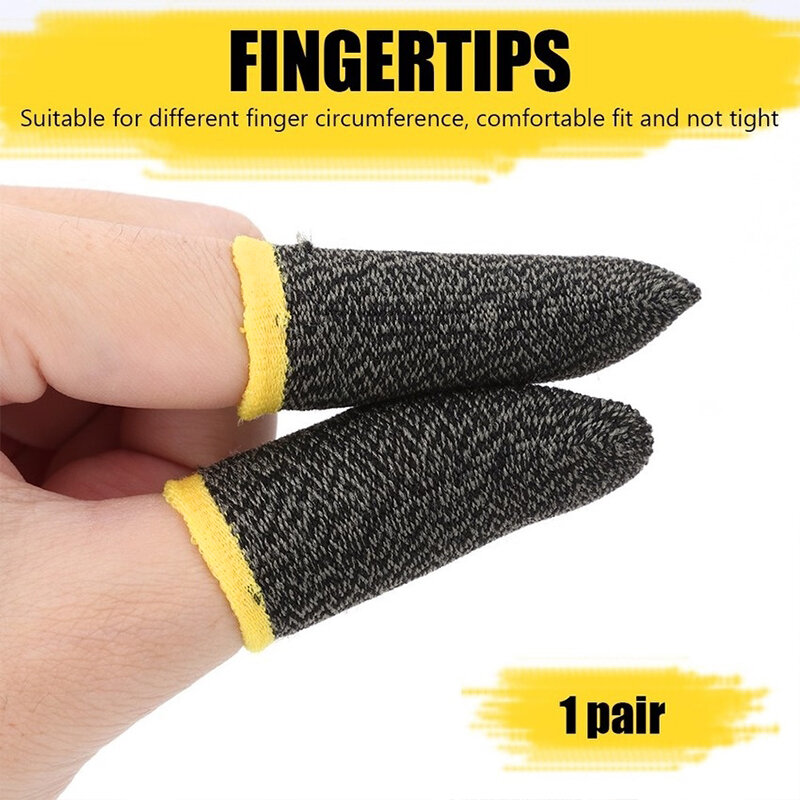 1 Paar atmungsaktive Finger hüllen für Gaming-Touchscreen-Finger abdeckungen Silber faser für Handys Spiele Pubg Finger Daumen hülle