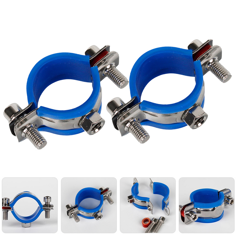 2 Pcs Tools Office Chair Protector Sinking Repair Kit Stainless Steel Saver Pipe Stopper Clamp Clamps