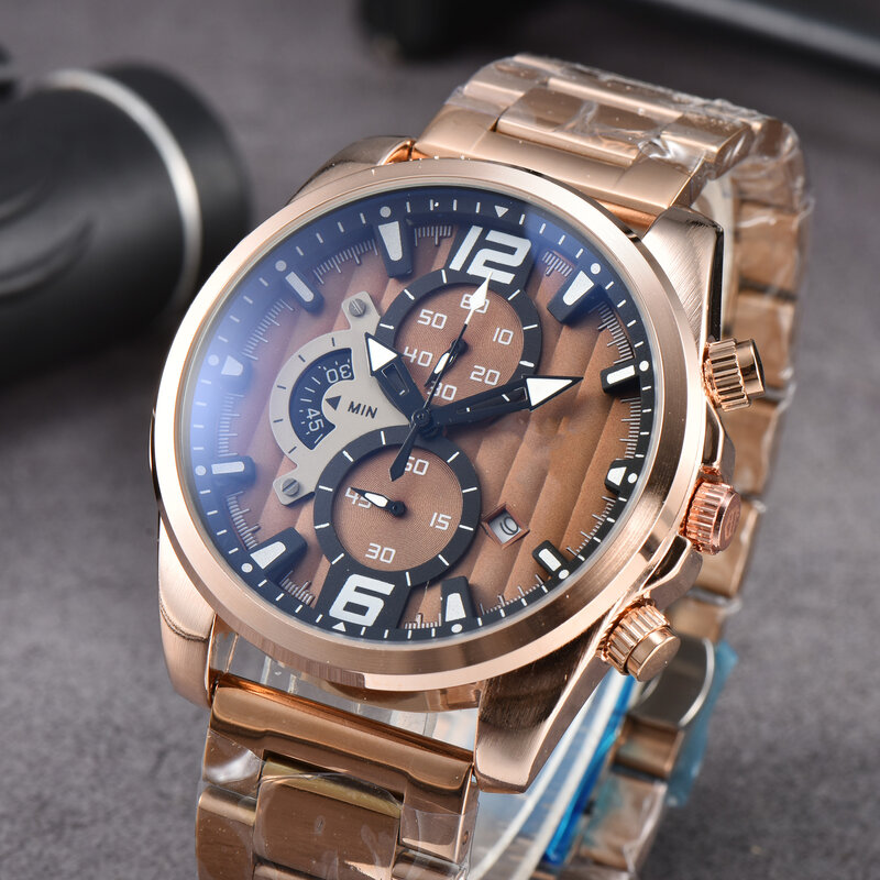 Relógios de quartzo de luxo masculino, marca original, cronógrafo, data diária, relógio de pulso esportivo, Top Clocks, venda quente
