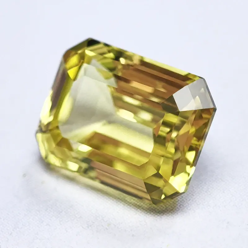 Lab Grown szafirowy szmaragd wycięty żółty kolor kamień do amulety DIY pierścionek naszyjnik kolczyki materiały do wyboru certyfikat AGL